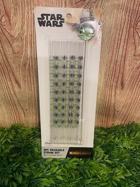 Star Wars Mandalorian & Baby Yoda Reusable Straw Set